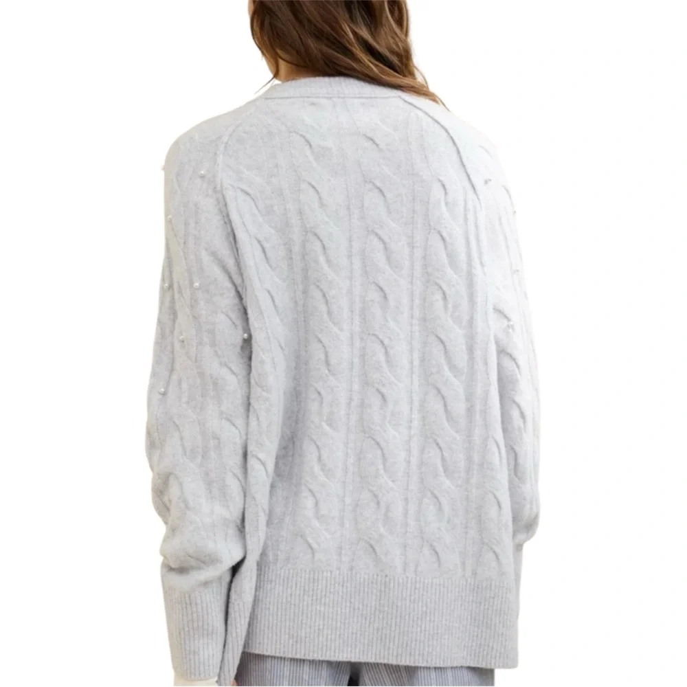 Aerie Unreal Cable Pearl Crew Sweater – Size XXS (Very Oversized)